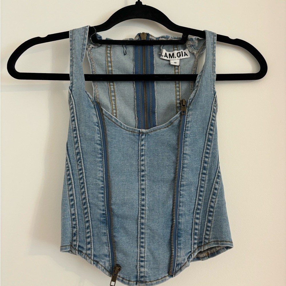 I Am Gia denim corset